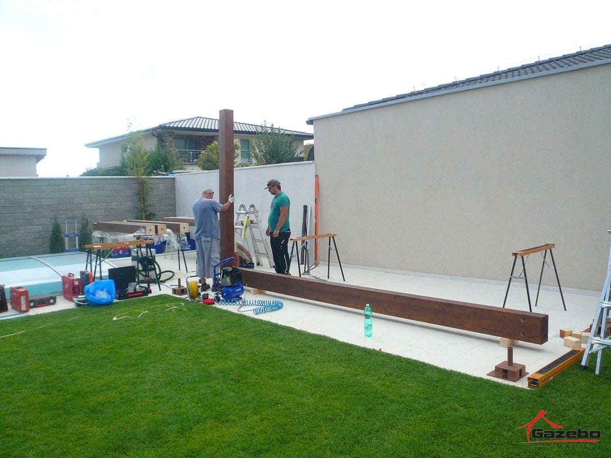 Installing the Milano wooden pergola