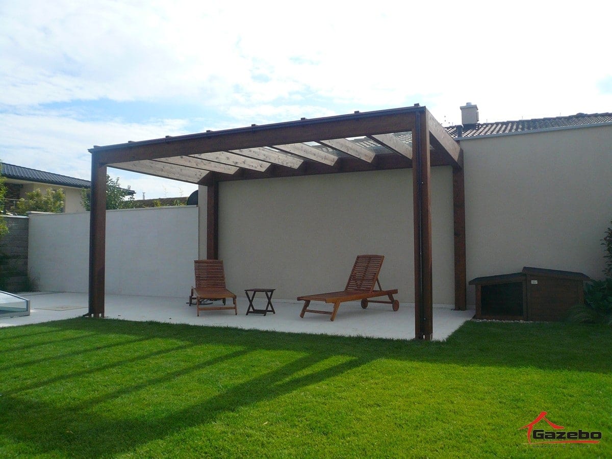The finished Milano wooden pergola