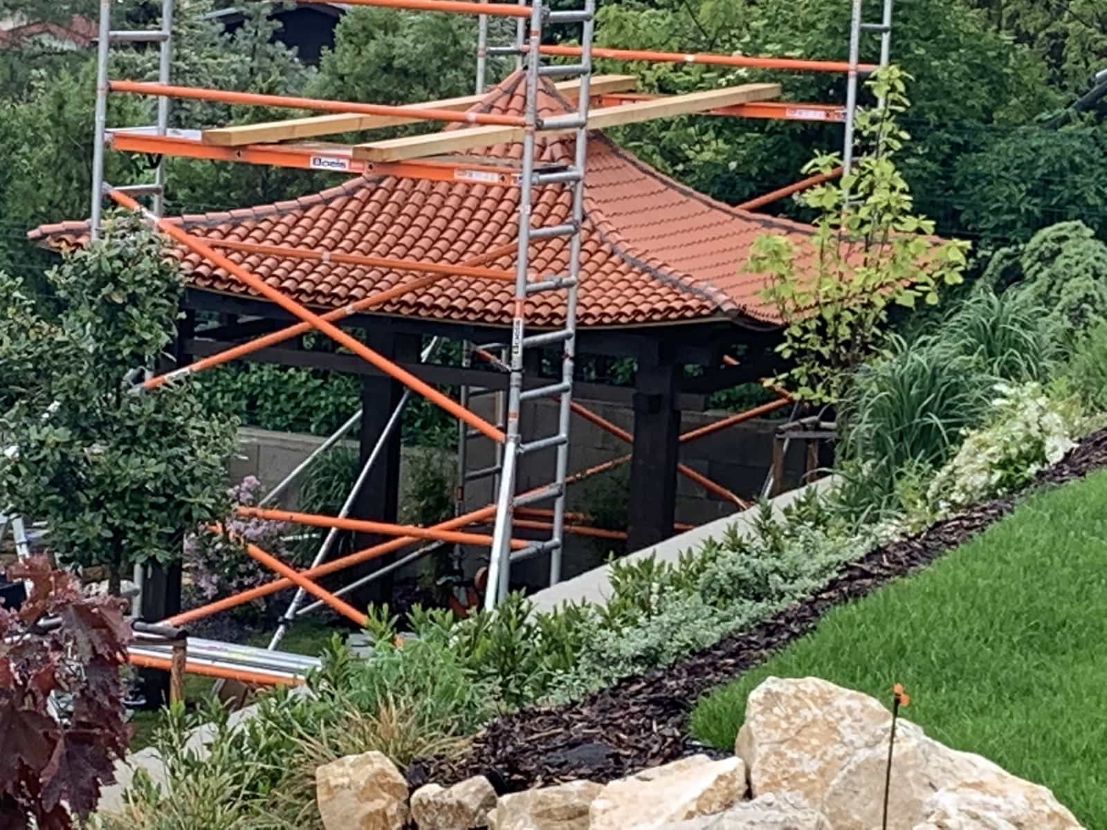 The finished Hinode Japanese gazebo