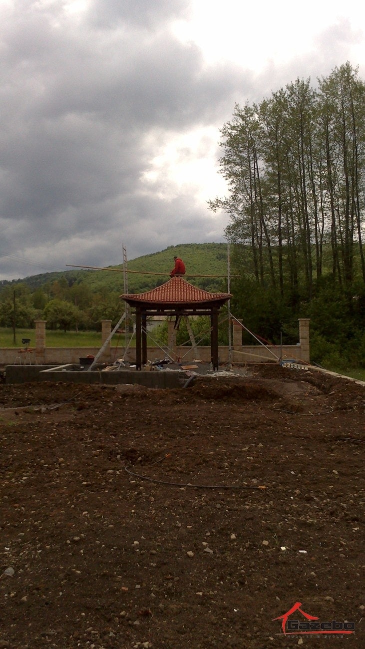 Building the Hinode Japanese gazebo