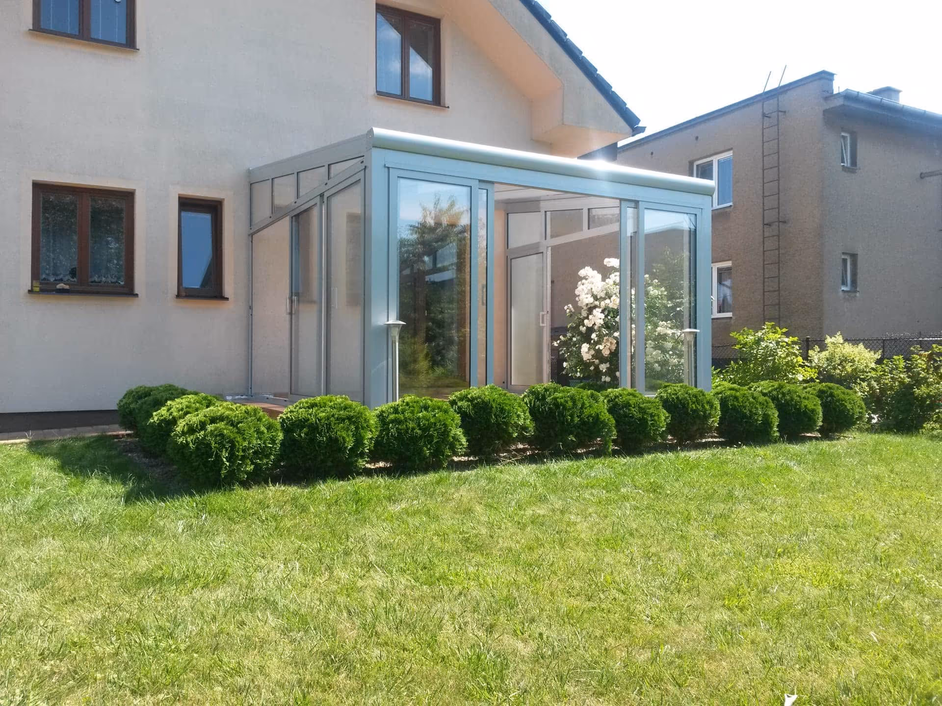 Economic Garden winter garden with glass and polycarbonate infill
