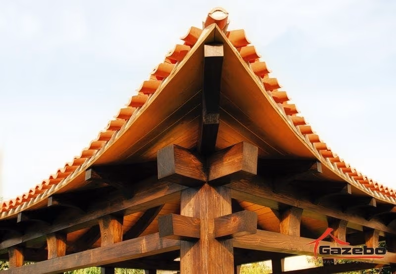Quality wood and surface finish of the Hinode gazebo