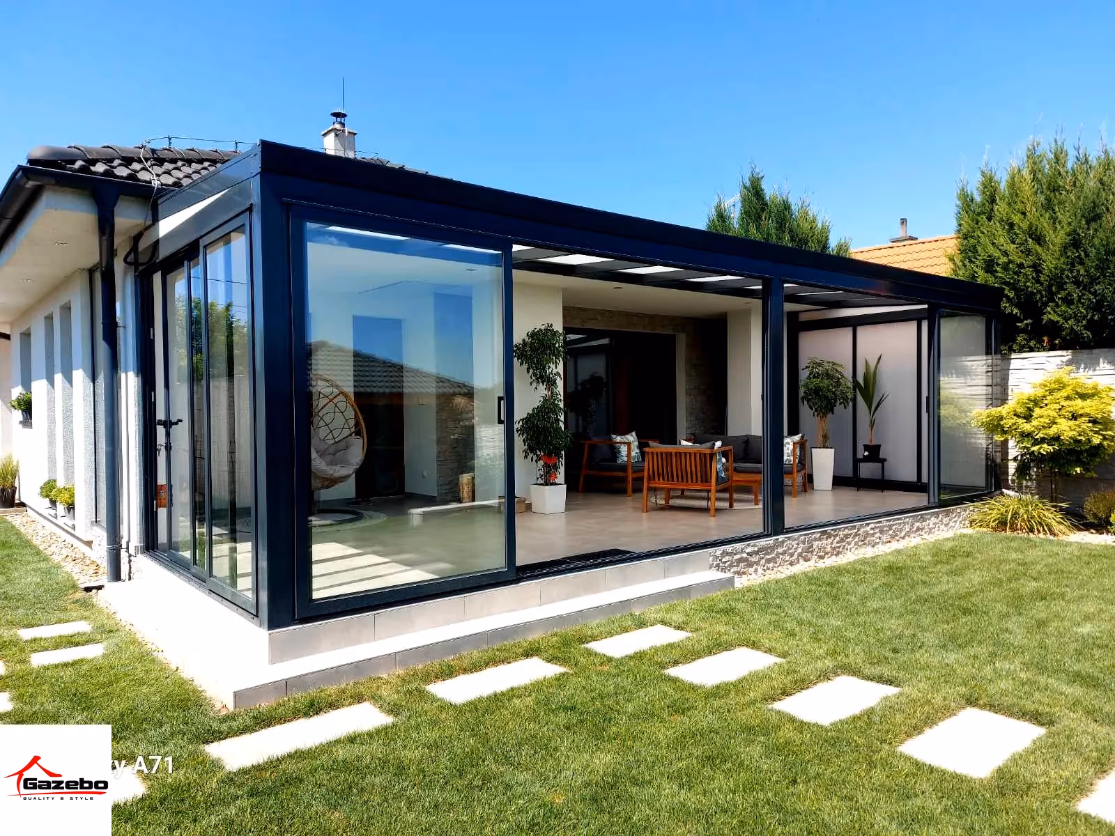 Economic Garden 1 aluminium winter garden as an extension of the home's living space