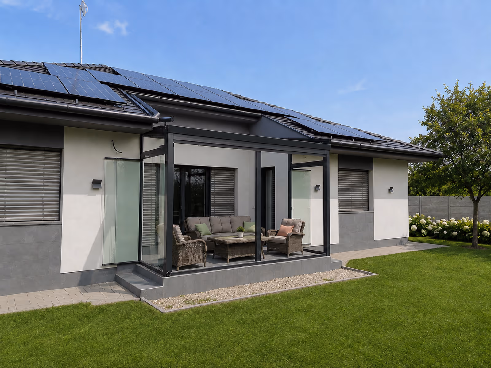 Economic Garden 1 aluminium winter garden as an extension of the home's living space